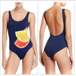NWT Onia Navy Blue One Piece Fruit Kelly Swimsuit